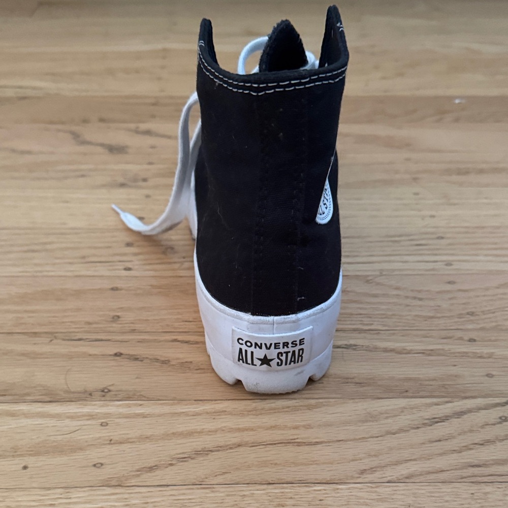 Converse Women's Black and White High-Top Sneakers - Picture 4 of 5